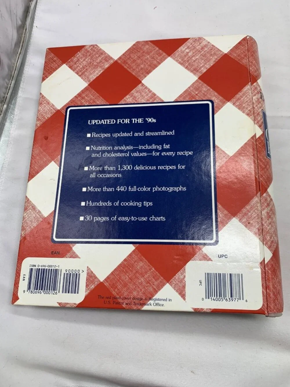 1989 Better Homes And Gardens New Cookbook 10th Edition Ring-Bound Red Plaid